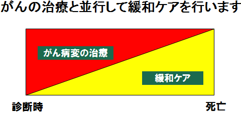 がんの治療と並行して緩和ケアを行います